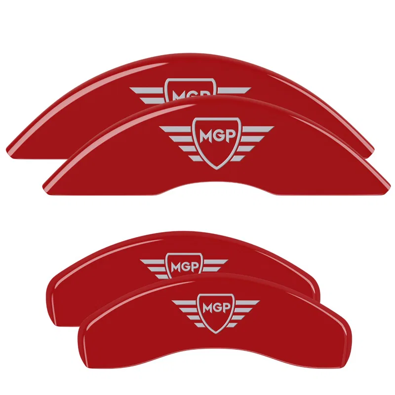 13088SMGPRD – MGP CALIPER Caliper Cover, MGP Logo Powder Coated Red Aluminum Set Of 4